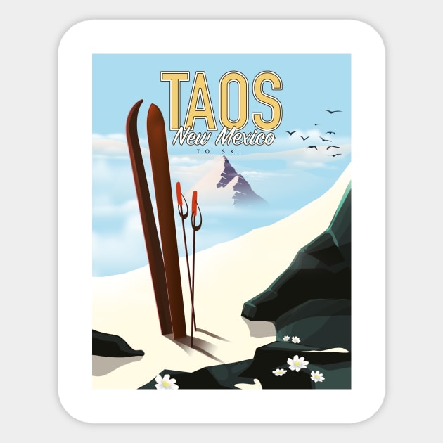 Taos USA ski poster Sticker by nickemporium1